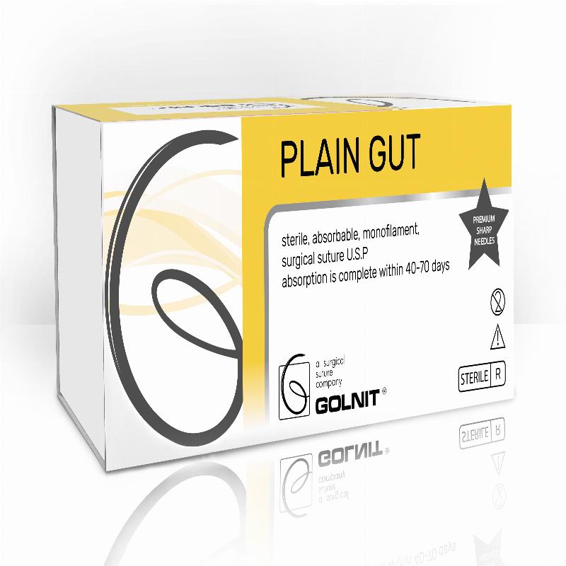 Кетгут звичайний полірований, шовний матеріал USP(EP): 4/0 (2,0), Голка: Колюча 20мм, 3/8 кола, Одно-голкова, Нитка: 75см